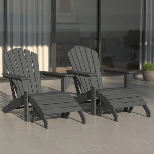 Miniatura 25 de WestinTrends Dylan - Silla Adirondack para exteriores con otomana, juego de 2 piezas, color negro