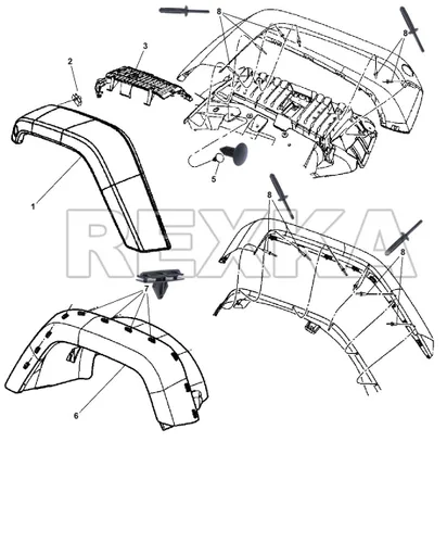 Miniatura 6 de Rexka Kit de Hardware de 60 piezas para Fender y Protector de Parrilla para Jeep Wrangler JK y Unlimited 2007-2018 JK 68039280AA 6030441 6506007AA
