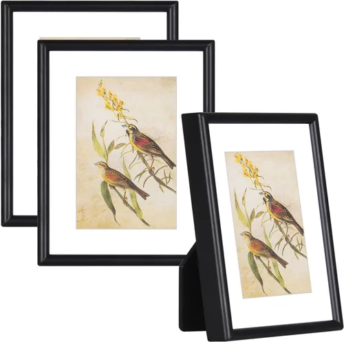 Miniatura 38 de 9x12 Picture Frame Set of 4, Matted Black Simple Modern Brushed Thin Aluminum Metal Photo Frame Fits 6x8 with Mat or 9 x 12 without Mat Vertical and