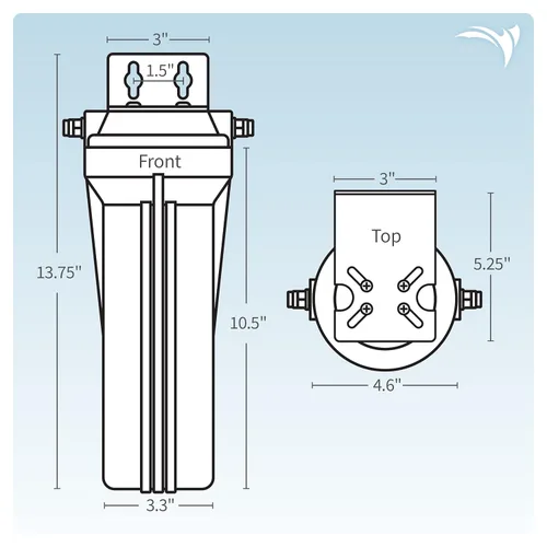 Miniatura 6 de AQUATICLIFE Carbon Plus - Filtro de agua de bloque de carbono de 10 x 2.5 y 10 pulgadas, recipiente para sistemas de filtración de ósmosis inversa