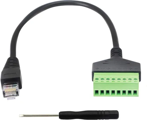 Miniatura 7 de XMSJSIY RJ45 8P8C hembra a adaptador de terminal de tornillo de 8 pines, extensor Ethernet Cat5/6/7, extensión de señal de red CCTV DVR Hembra a