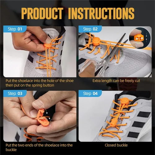 Miniatura 5 de Cordones sin atar, cordones elásticos sin atar, cordones de bloqueo fuertes, talla única para adultos y niños