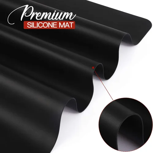 Miniatura 3 de LEOBRO Tapete de Silicona, 23.4" x 15.6" Tapetes de Silicona Negros para Manualidades, Moldes de Resina, Tapete de Masa de Juego, para Resina