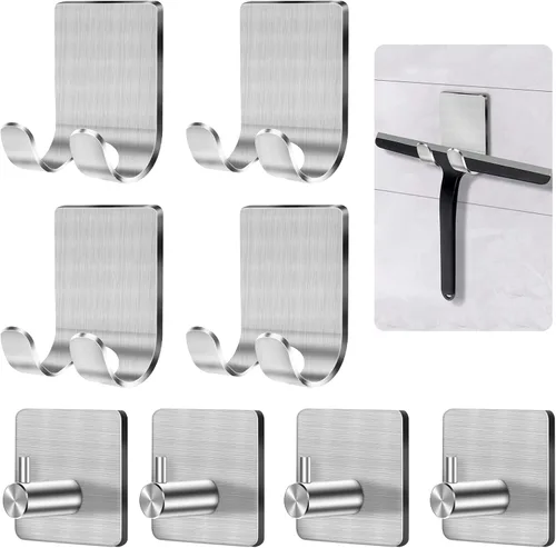 Miniatura 10 de CGBE 4 Paquetes Ganchos de Ducha para Interior de Ducha, Soporte Colgador Autoadhesivo para Afeitadora para Baño, Ganchos de Pared Sin Daños