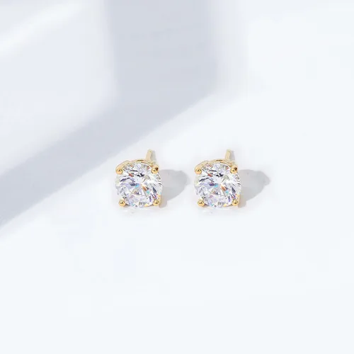 Miniatura 7 de Tienda Collection Yellow Gold Plated, Platinum or Rose Gold Plated Sterling Silver Infinite Elements Cubic Zirconia Stud Earrings White, Blue