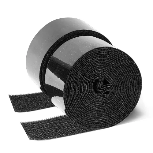 Cinta adhesiva de gancho y bucle negra de 2 pulgadas, 5 yardas, tiras resistentes/cierre adhesivo de resistencia industrial