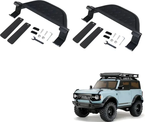 JROAD Bronco - Estribos laterales compatibles con accesorios Ford Bronco 2021 2022 2023 2/4 puertas con riel de roca, acero al carbono y