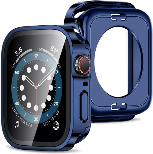 Miniatura 12 de Amizee Estuche 2 en 1 [Paquete de 2] Compatible con Apple Watch Series 9/8/ 7 de 45 mm con Protector de Pantalla Integrado, Cubierta Protectora