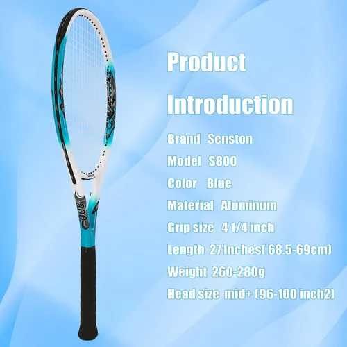 Miniatura 5 de Senston 27 inch Tennis Racket for Adults 1 Pack Tennis Racket Set Tennis Overgrip, Vibration Damper