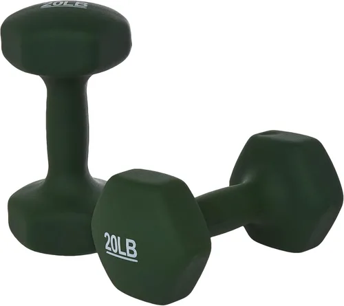 Amazon Basics - Mancuerna de entrenamiento de fácil agarre, con revestimiento de neopreno, disponibles en varios juegos y pesos