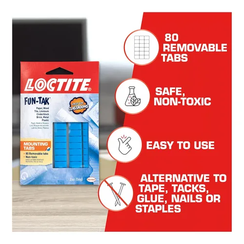 Miniatura 4 de Loctite 1865809 Fun-Tak Pestañas de montaje, 2 onzas, azul (paquete de 12)
