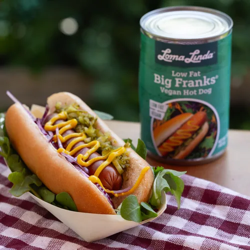 Miniatura 3 de Loma Linda, Carnes a base de plantas (Big Franks®, bajas en grasa, 20 onzas), paquete de 12