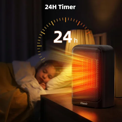 Miniatura 6 de Calentador de espacio, calentadores eléctricos de cerámica PTC de 1400 W, para interiores, portátil, calentamiento rápido 2S con termostato