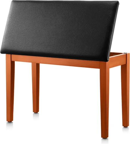 Miniatura 6 de Donner Banco de Piano Dúo con Almacenamiento, Banco de Teclado de Madera Maciza Banco de Piano Librero Taburete Silla Asiento con Cojín Acolchado