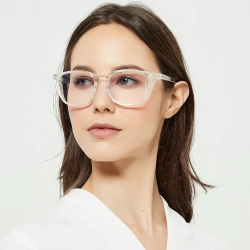Miniatura 4 de mincl Anteojos de seguridad antivaho antisaliva con protección UV, bloqueo de luz azul, para hombres y mujeres, marco cuadrado, lente transparente