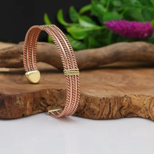 Miniatura 5 de Handmade Elegant Copper Bracelet for Women - Pure Copper Bracelet for Pain Relief and Stress Relief - Adjustable Entwisted Copper Bracelet to Fit