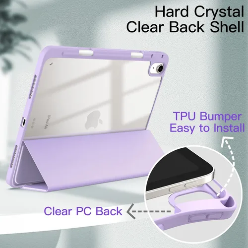 Miniatura 3 de JETech Funda para iPad Air de 11 pulgadas M3/M2 (2025/2024), iPad Air 5/4 (2022/2020 5ª/4ª 10.9 pulgadas) con soporte para lápices, parte trasera