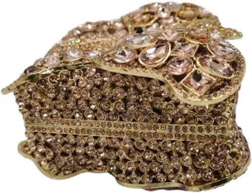 Miniatura 2 de UMREN Bolsos de noche elegantes de mariposa con diamantes de imitación para mujer, bolso de mano de cristal de lujo para boda, fiesta, cóctel, bolso