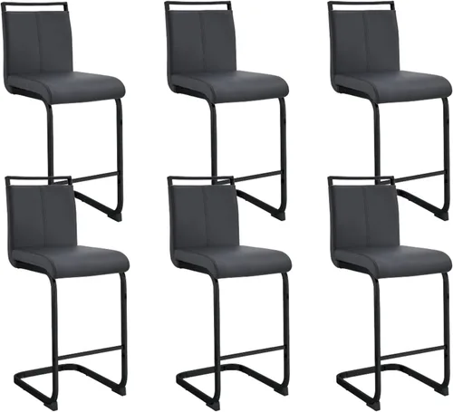 Miniatura 13 de Taburetes de bar modernos de altura de mostrador, juego de taburetes de bar tapizados de cuero de 2,25 pulgadas de alto con respaldo y marco