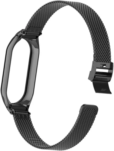 Miniatura 6 de Correa de reloj de metal compatible con Fitbit Luxe/Luxe SE de acero inoxidable con marco de bisel protector con diseño de malla de correa de muñeca