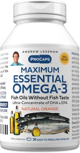 Miniatura 13 de ANDREW LESSMAN Maximum Essential Omega-3 Sin Sabor, 30 Cápsulas Blandas - Aceite de Pescado Omega-3 Ultra-Puro 1200 mg-DHA Alto, Suplemento Sin