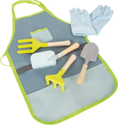 Miniatura 2 de Small Foot - Juego de herramientas de jardinería – Juego de 7 piezas para niños incluye delantal, guantes, pala, rastrillo, paleta y pala – Cabezas