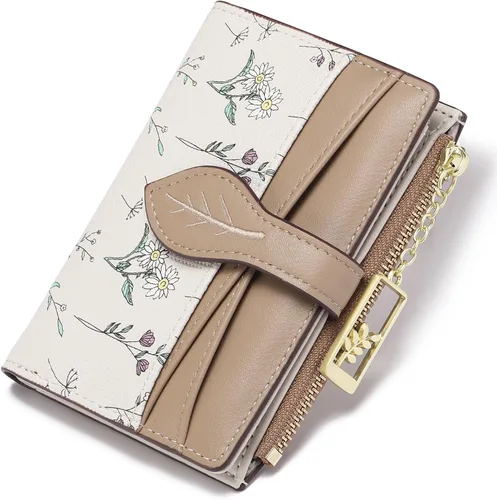 Miniatura 8 de GAEKEAO Billeteras pequeñas para mujer, con bloqueo RFID, plegable, de piel vegana, con bolsillo con cremallera, ventana de identificación