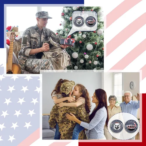 Miniatura 6 de Huquary 20 monedas militares de desafío para veteranos, monedas de agradecimiento por tu servicio, regalos para el día de los veteranos, regalos