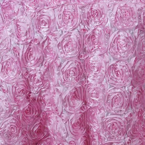 Miniatura 2 de Tableclothsfactory Manteles redondos con patrón de roseta/rosa 120" - Rosa