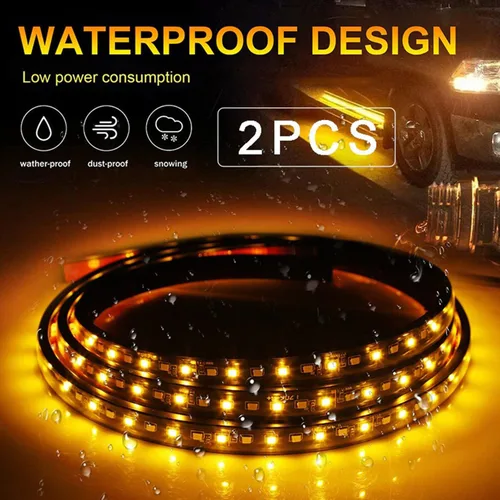 Miniatura 4 de SOCAL-LED LIGHTING Tira de luz LED para estribo de camión DRL, patada lateral conmutada de 60" (150cm) 12V, luces de giro intermitentes secuenciales