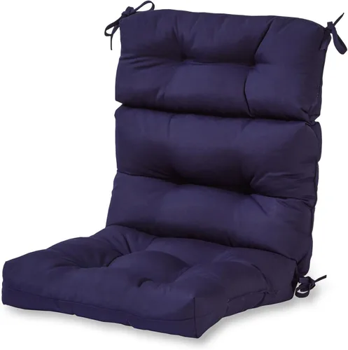 Miniatura 41 de Cojines para silla de respaldo alto para exteriores, diseño de asiento y respaldo con bisagras de una pieza, reversibles con 4 lazos, tela