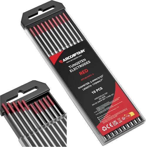 Miniatura 29 de ARCCAPTAIN Electrodo de soldadura TIG de tungsteno, paquete de 10 unidades de 1/16 x 7 pulgadas (dorado, 1.5% lantanado, WL15/EWLa-1.5)