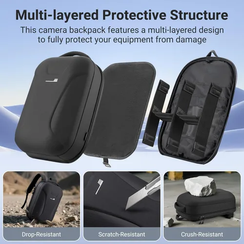 Miniatura 5 de Mochila de cámara para fotógrafo, 22L de gran capacidad, bolsa para cámara digital profesional con compartimento para laptop de 15 pulgadas