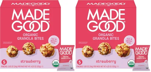 Miniatura 11 de MadeGood - Bocaditos orgánicos de granola de fresa, 5 unidades x 0.85 onzas