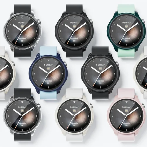 Miniatura 7 de Rc-Z Paquete de 2 fundas protectoras de pantalla para reloj inteligente Amazfit Balance, parachoques duro de policarbonato integrado, película