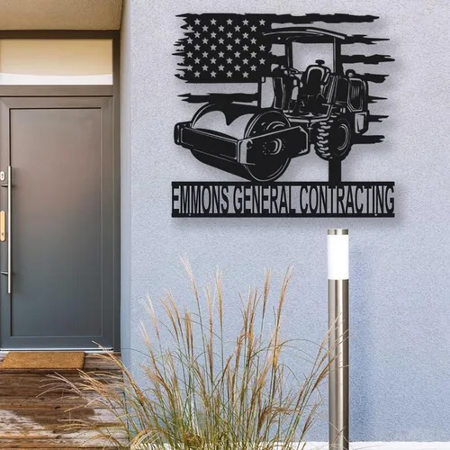 Miniatura 50 de Letrero de metal personalizado con nombre de camión, semirremolque, arte de pared para valla de garaje, patio, decoración al aire libre, letrero