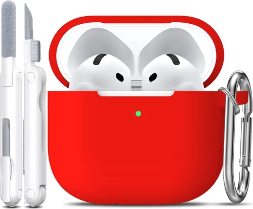 Miniatura 35 de R-fun Funda para AirPods 4 con kit de limpieza, funda protectora completa de silicona suave, compatible con AirPods 4 Gen, verde bosque C Bosque