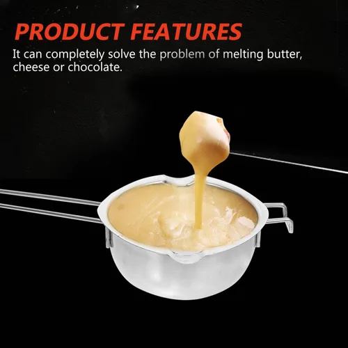 Miniatura 5 de Juego de ollas de doble caldera de acero inoxidable para derretir chocolate caramelo vela jabón y cera – 20.3 fl oz interior 6.3 in exterior olla
