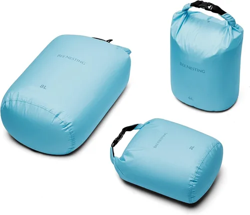 Miniatura 17 de Bee Nesting Juego de bolsas secas ultraligeras para mochileros, saco seco impermeable para camping, senderismo, motocicleta, saco de cosas ligeras