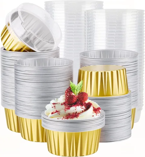 Miniatura 42 de EUSOAR Forros para cupcakes para hornear, 50 forros para magdalenas de 5 onzas, moldes de papel de aluminio desechables, recipientes de postre, 5