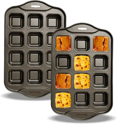 Miniatura 10 de Mini moldes para hornear – Sartenes antiadherentes para hornear pasteles caseros, molde de acero al carbono para pan de plátano, pastel de carne
