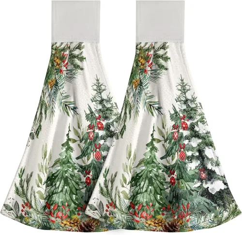 Miniatura 42 de Poppy Flower Hanging Hand Towels Set of 2,17x12 Inch Watercolor Chinoiserie Yellow Black Floral Soft Absorbent Dish Cloth Tie Towel for Kitchen