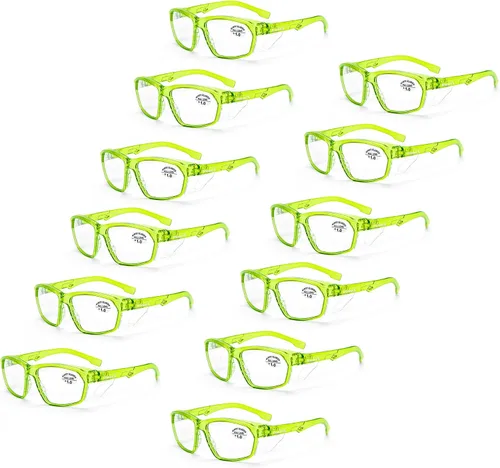 ProtectX Lentes de lectura elegantes para mujeres y hombres, antivaho y antiarañazos, protección UV, gafas de seguridad antiimpactos
