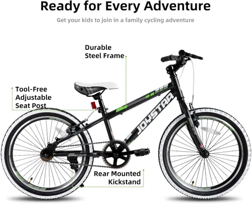 Miniatura 2 de JOYSTAR Lubbock 20 24 Inch Kids Bike for Boys & Girls Ages 7-12 Years Hardtail Mountain Bike for Kids with 1-Speed/7-Speed Drivetrain, White Wall