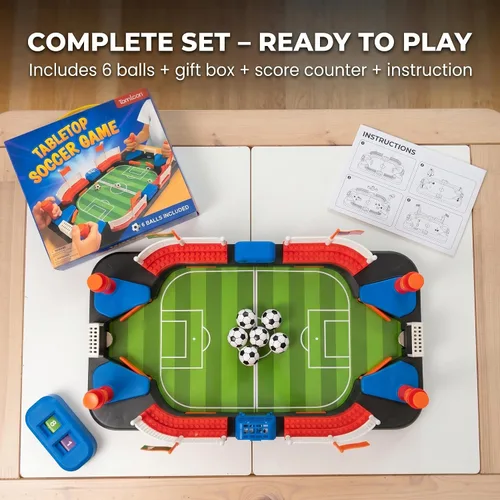 Miniatura 6 de Juguete de fútbol para niños - Juego de futbolín de mesa para niños de 3, 4, 5, 6, 7, 8-12 años - Regalo interactivo de fútbol - Mini juego de mesa