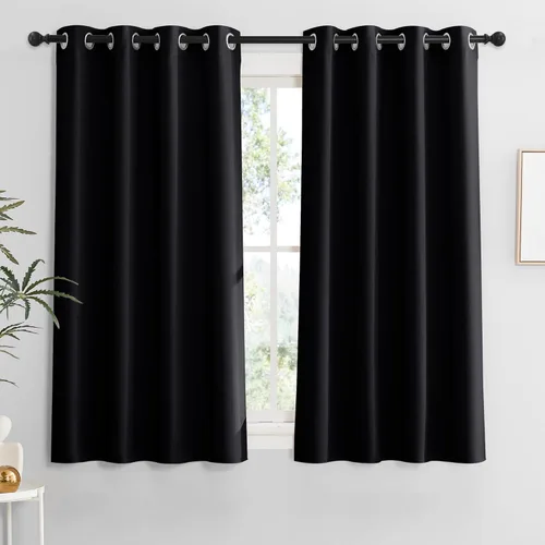 Miniatura 85 de RYB HOME Cortinas opacas de cocina de 36 pulgadas de largo, tratamiento de privacidad para ventanas pequeñas, aislamiento térmico, telón de fondo