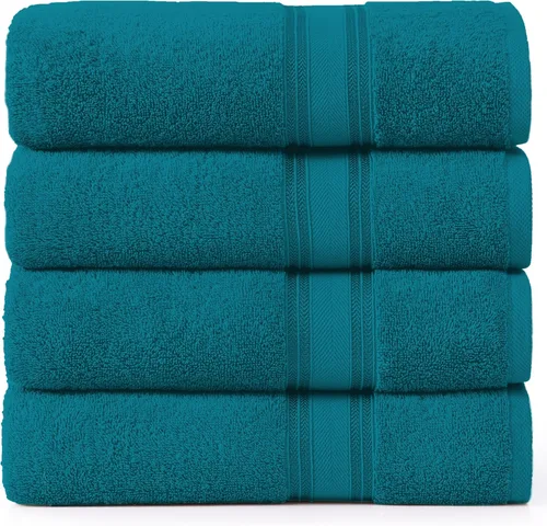 Miniatura 46 de Lane Linen Juego de 4 toallas de baño de 100 % algodón (35 x 66 pulgadas), juego de toallas de baño extragrandes de algodón sin torsión, secado Gris