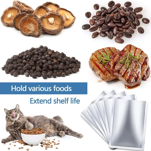 Miniatura 5 de 100 bolsas de Mylar pequeñas de 5 x 7 pulgadas, bolsas de Mylar de 5 mil para almacenamiento de alimentos, granos de café, alimentos secos, bolsa
