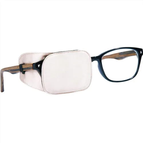 Miniatura 29 de Astropic Parche Grande de Seda para Ojos para Adultos y Niños con Gafas para Cubrir Cualquier Ojo (Grande, Caqui)