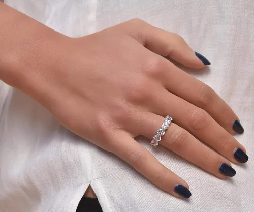 Miniatura 4 de Anillo de eternidad, para bodas o compromiso, con zirconia cúbica, de plata esterlina 925, 5 mm